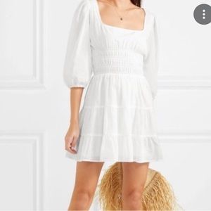 Reformation Verona white long sleeve mini dress